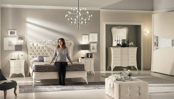 Schlafzimmer Bett Nachttisch Konsole Kleiderschrank Modern Holz Luxus Set 6tlg.