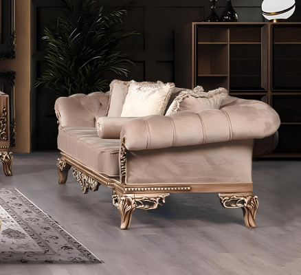 Sofagarnitur 3+3+1+1 Sitz Couchtisch Chesterfield Sofa Sessel Luxus Set 5tlg
