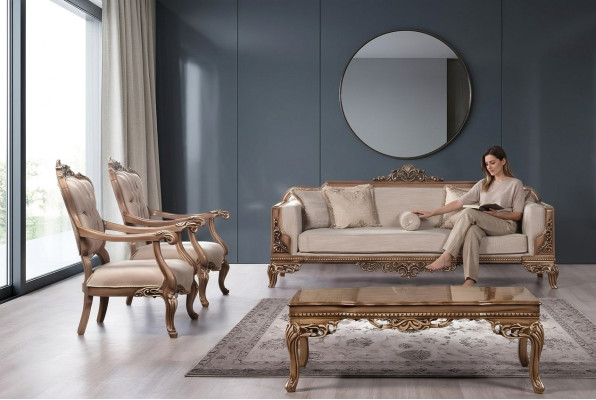 Sessel Ohrensessel Sofa Luxus Wohnzimmer Barock Relax Polster Design Sitzer Neu