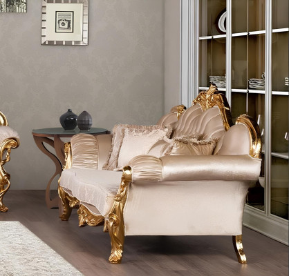 Sitz Dreisitzer Sofa 3 Sitzer Sofa Sofas Couchen Stoff Stil Barock Rokoko Möbel