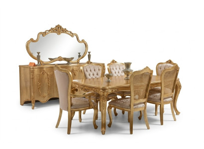 Luxus Garnitur Set 9tlg. Esszimmer Esstisch Stuhl Kommode Spiegel Ess Tisch Neu