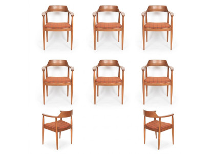 Set 6 Stühle Luxus Design Polster Massiv Holz Sitz Büro Esszimmer