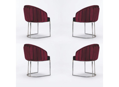 Esszimmer 4 x Stuhl Design Polstersitz Stühle Garnitur Sessel Lounge