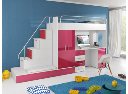 Hochbetten Etagenbett Hochbett Blau Kinderzimmer Betten Etagen Rosa Bett Neu