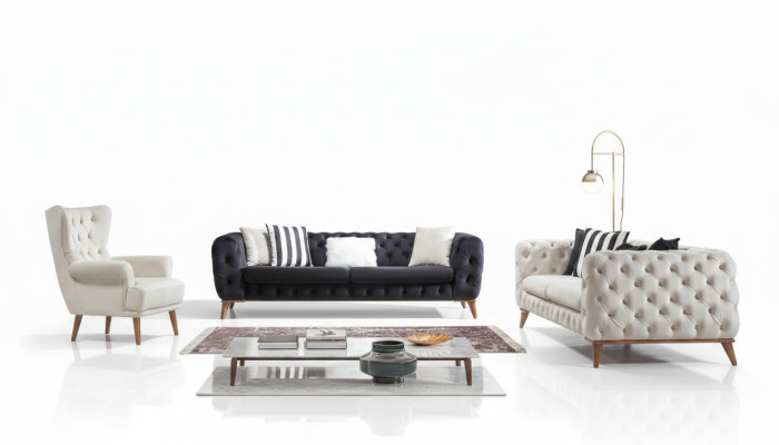 Sofa 3 Sitzer Weiß Luxus Möbel Chesterfield Möbel Italienischer Stil