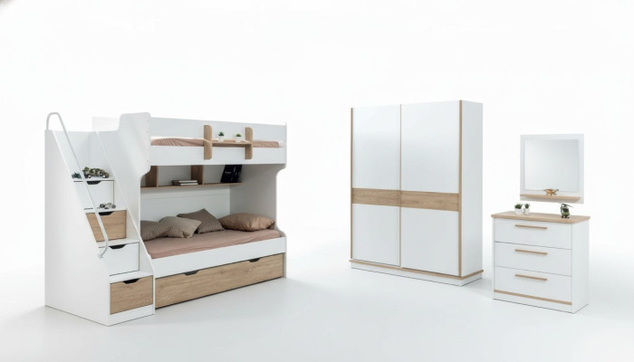Design Kleiderschrank Schwebetüren Schrank Schlafzimmer Schränke Holz Weiß Braun