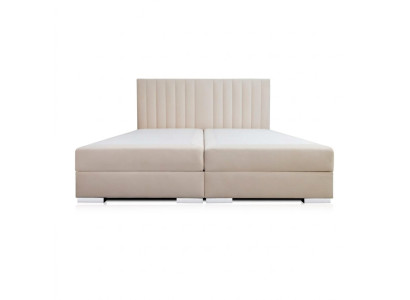 Comfortable and functional bed is made of high quality material in a modern style