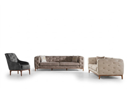 Chesterfield Design Sofa Polster Couchen Modern Sofagarnitur 3+3+1 Set