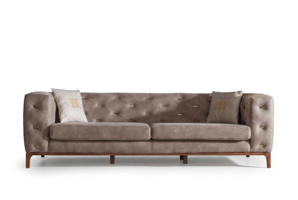 Sofa Couch 3 Sitz Polster Wohnzimmer Couchen Designer Möbel Taupe Luxus