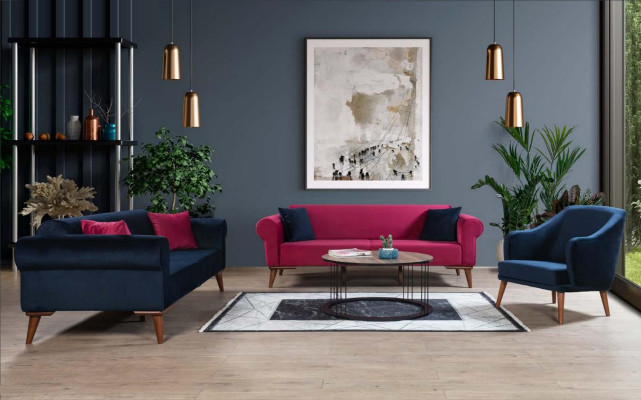 Moderner Sofa 3 Sitzer Textil Couch Dreisitzer Polster Möbel Stoff