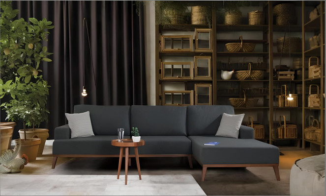 Ecksofa L-Form Garnitur Textil Sitz Wohnzimmer Polstermöbel Ecke Sofa