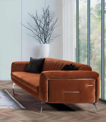 Sofagarnitur 3+3+1 Sitzer Sofas Sessel Luxus Stoff Wohnzimmer Design