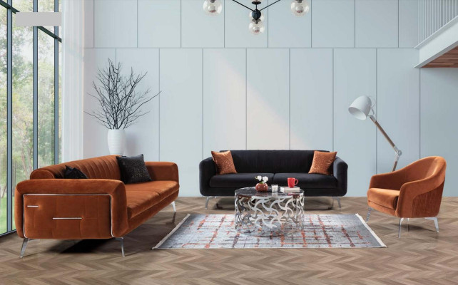 Design Sofa Sessel Couch Polster 1 Sitzer Textil Einsitzer Neu braune Farbe