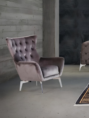 Sofagarnitur Taupe Sessel Dreisitzer 331 Sitz Garnitur Chesterfield