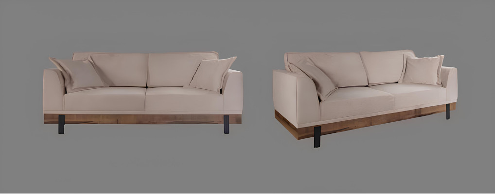 Design Couch 3 Sitz Polster Sofa Moderne Sofas Zimmer Möbel Beige