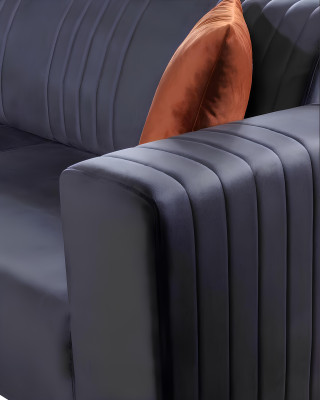 Grauer Dreisitzer Couch Couchen Sofa Elegante Sitzmöbel Sofa Wohnzimmer Samt