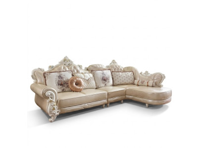 Ecksofa L Form Wohnlandschaft Couch Möbel Leder Holz Sofa Chesterfield