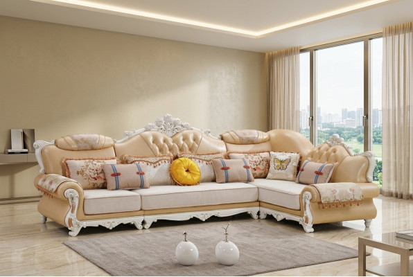 Wohnzimmer Ecksofa Sofas L-Form Sofa Ecke Luxus Eckgarnitur braun