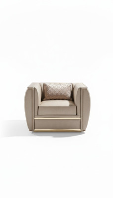 Sessel Design Wohnzimmer Polster Holz Moderne Luxus Neu Farbe beige