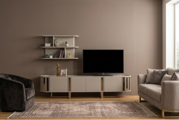 Wohnwand rtv Lowboard Regale Garnitur tv Ständer Sideboard Kommode Wohnzimmer
