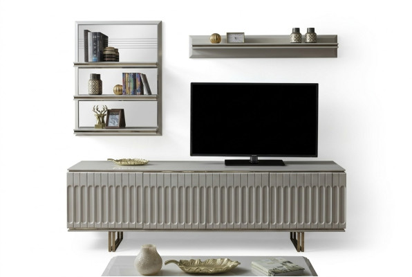 Luxus Fernseh Wand Wohnzimmer rtv Lowboard tv Ständer Sideboard Regal Wohnwand