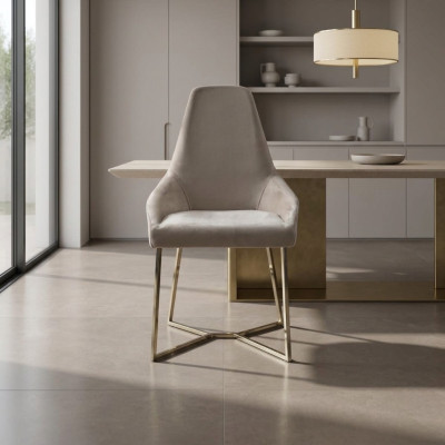 Lehnstuhl Esszimmerstuhl Luxus Beige Lehnstuhl Stuhl Stühle Modern Design Möbel