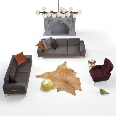 Luxus Viersitzer Sofa 4 Sitzer Sofas Wohnzimmer Polyester Modern Stoff Design