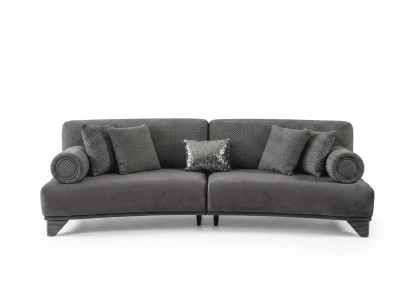 Luxus Sofa Dreisitzer 3 Sitzer Sofas Wohnzimmer Gebogene Couch Stoff Design Neu
