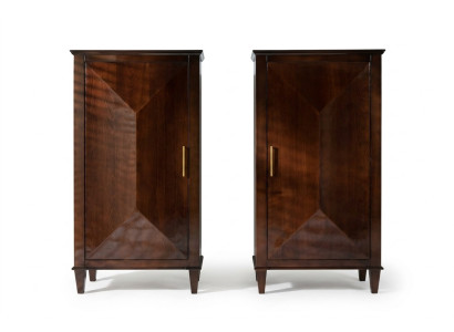 Schrank Klassische Möbel Luxus Schränke Holz Wohnzimmer Brauner Hochschrank