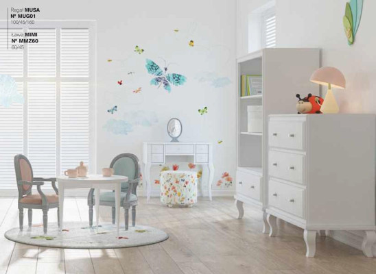 Garnitur Schminktisch Hocker Kinderzimmer Möbel Kinderzimmer Modern Luxus Holz