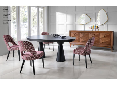 Essgruppe Luxus Esszimmer Essecke Esstisch Garnitur Stuhl Sideboard Holz 6tlg