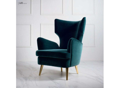Ohrensessel Sessel Clubsessel Cocktailsessel Luxus Sitzer Sitz Wohnzimmer Grün