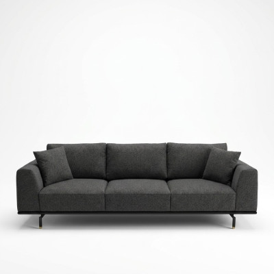 Viersitzer Sofa 4 Sitzer Sofas Modern Grau Design Stoff Polyester Neu