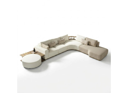 Weißes Modernes Ecksofa L-Form Couch Luxus Polstersofa Wohnzimmermöbel