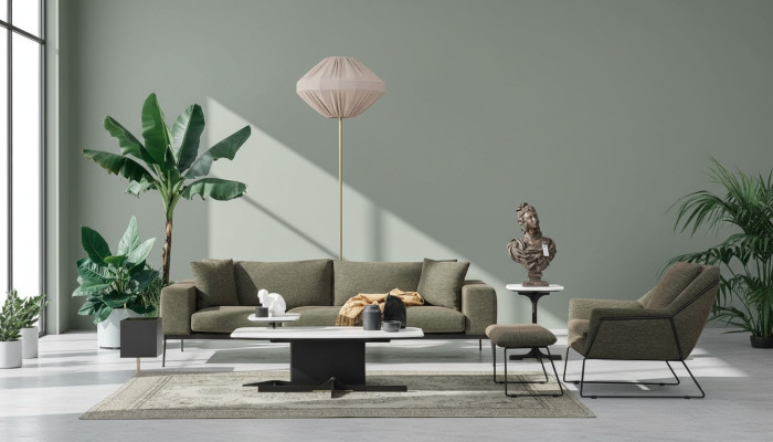 Moderne Sofagarnitur Dreisitzer Sessel Sofa Couch Stoffmöbel Gruppe Set
