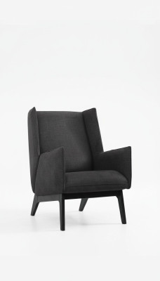 Sessel Ohrensessel Cocktailsessel Stoff Wohnzimmer Grau Modern Design