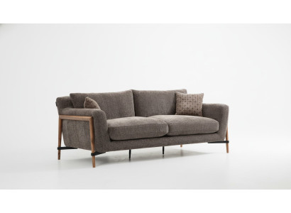 Zweisitzer Sofa 2 Sitzer Stoff Sofas Modern Design Wohnzimmer Grau