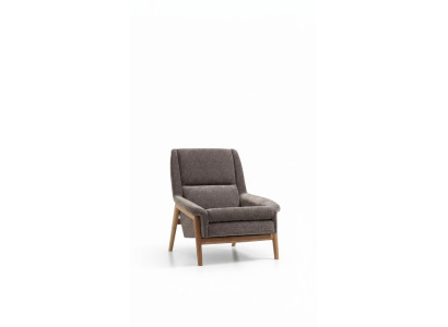 Ohrensessel Sessel Sitzer Cocktailsessel Stoff Wohnzimmer Modern Grau