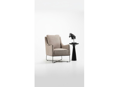 Ohrensessel Sessel Sitzer Cocktailsessel Stoff Wohnzimmer Modern Beige