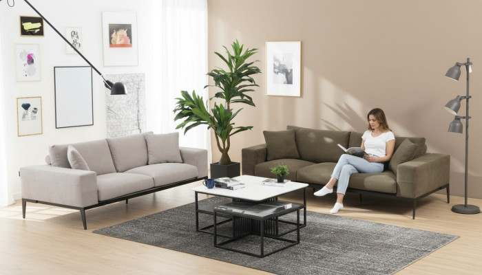 Sofagarnitur 32 Sitzer Sofa Garnitur Grau Sofas Modern Gruppe Set Neu
