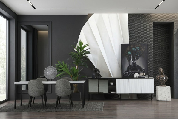 Gruppe Esszimmer Esstisch Stühle Tisch Holz Set 5tlg Grau Design Set