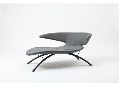 Chaiselongue Sessel Loungesessel Liege Stoff Modern Sitzer Grau Sitz