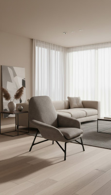 Sessel Ohrensessel Stoff Grau Wohnzimmer Polyester 1 Sitzer Modern Neu