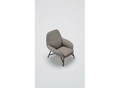 Sessel Ohrensessel Stoff Grau Wohnzimmer Polyester 1 Sitzer Modern Neu