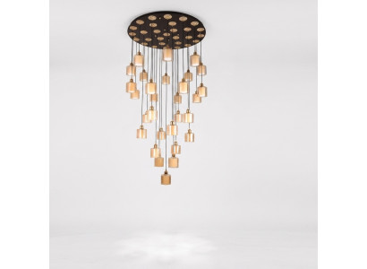 Luxus Kronleuchter Wohnzimmer Deckenleuchter Deckenlampe Lüster Gold