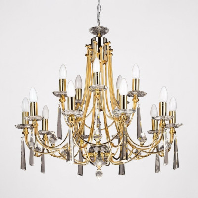 Luxus Lüster Deckenlampe Kronleuchter Deckenleuchter Art Gold Crystal