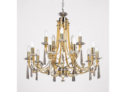 Luxus Lüster Deckenlampe Kronleuchter Deckenleuchter Art Gold Crystal