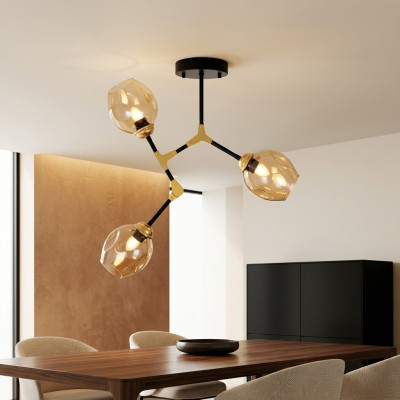 Lüster Kronleuchter Deckenlampe Deckenleuchter Lampen Gold Modern Glas