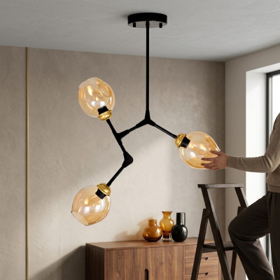 Lampen Lüster Kronleuchter Deckenlampe Deckenleuchter Gold Modern Glas