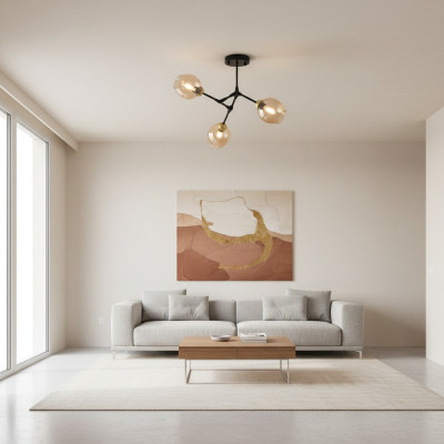 Lampen Lüster Kronleuchter Deckenlampe Deckenleuchter Gold Modern Glas